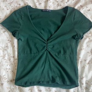Forest green Brandy Melville V-neck Top